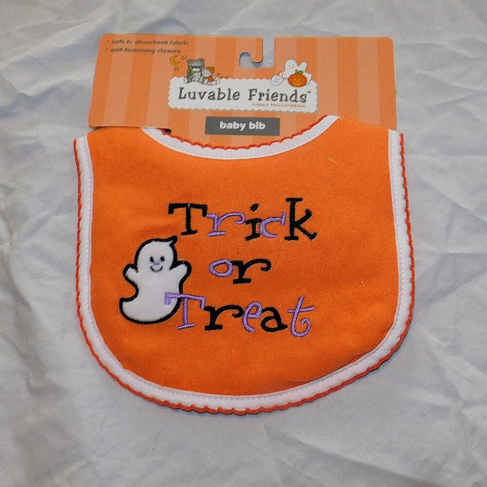 Baby First Halloween Bib Trick or Treat Ghost Unisex Boy Girl NEW